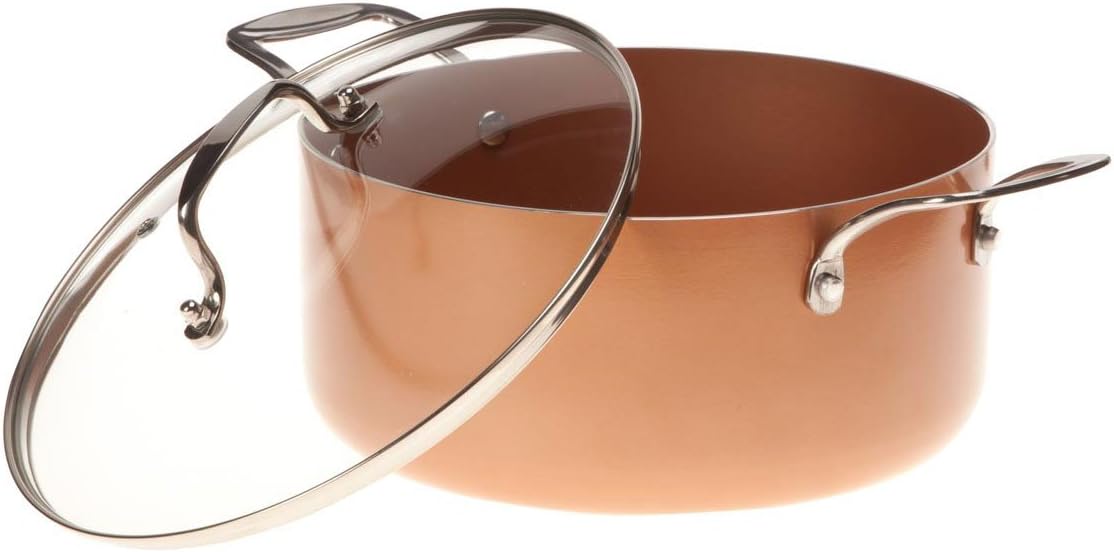 Ceramic Non-Stick Stock Pot with Lid, 5 Qt