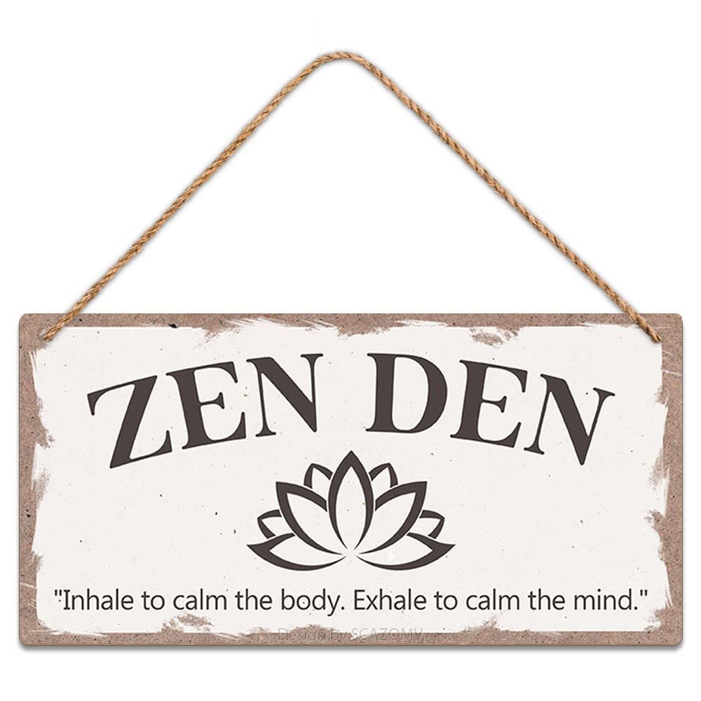 Photo 1 of SCAZOMV Wood Decorative Signage, Zen Den Sign, Meditation Room Decor, 10X5 Inch