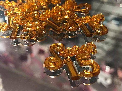 144 Gold Mis Quince Anos Sweet 15 Charms Embellishment Number for Capias Favors Acrylic Confetti