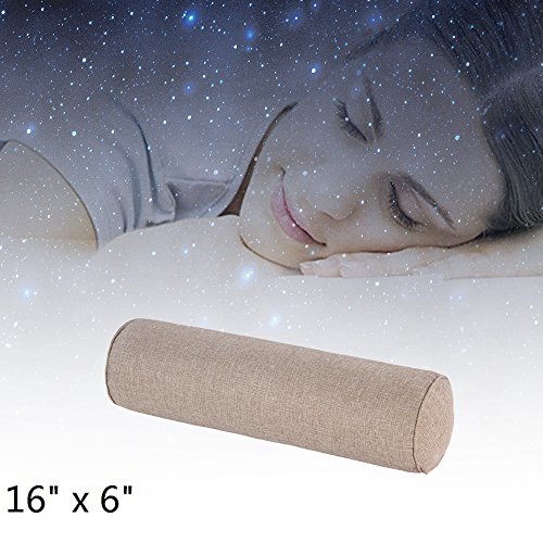 16x6 Inch Round Neck Pillow For Neck Backrest for Car or Office Chair Sofa, Support Pillow for Posture & Comfortable Spine Position(Light coffee) - Thumbnail 2