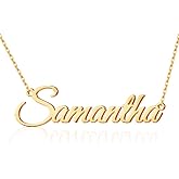 TinyName Custom Name Necklace Personalized 18K Gold Plated Nameplate Customized Jewelry Gift for Women