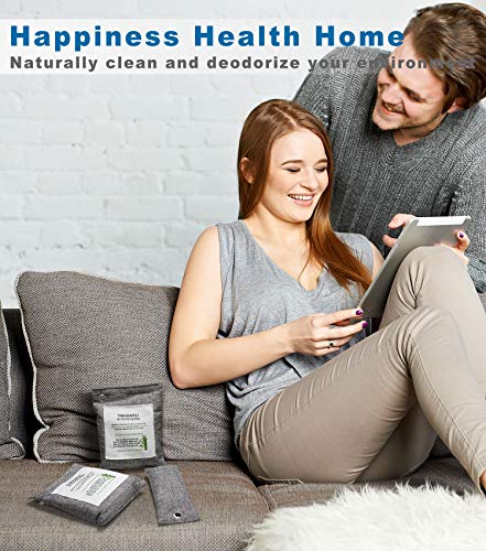 image for TINGGAOLI Activated Charcoal Odor Absorber Air Purifier Bags (8 Pack &