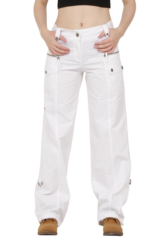 Wide leg white cargo pants Clearance