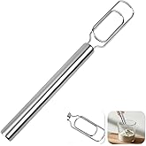 LLMSIX Danish Dough Whisk, Stainless Steel Dough Whisk for Sourdough Starter, Bread Whisk with Flat Dough Hook for Cooking Bread Cake Mixing Whisking Tool Dishwasher Safe