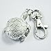 SODIAL(R) Textured Silver Tone Turtle Pendant Hunter Case Key Ring Watch