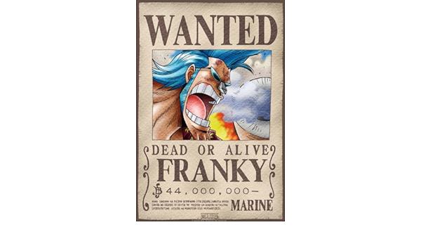 Amazon Com One Piece Poster Wanted Franky 52x35 Posters Prints