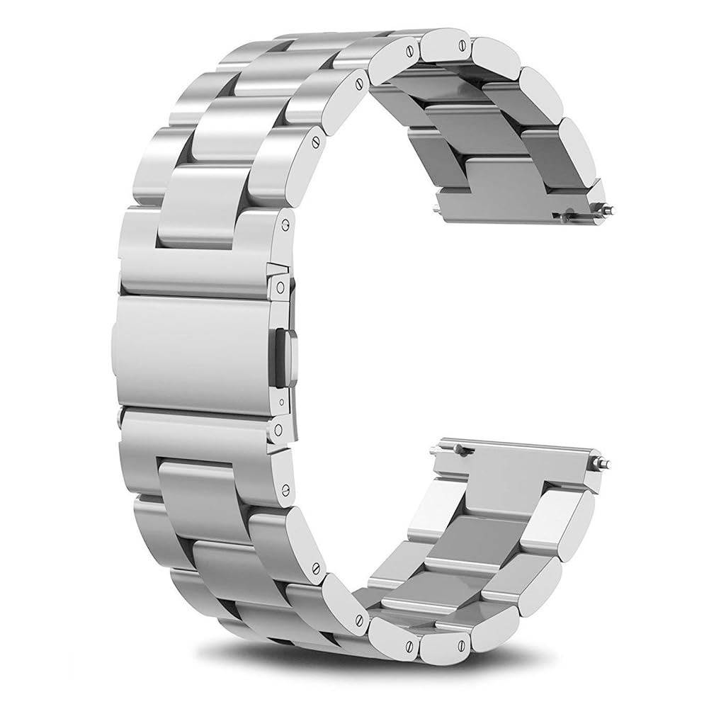 SUNDAREE Compatible with Strap Garmin Venu 2S/Vívoactive 4S/Vívoactive 3S/Vivomove 3S/ Forerunner 255S/Forerunner 255S Music/Forerunner 265S,18MM Stainless Steel Metal Silver Watch Band