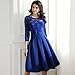 Miusol Women's Vintage Floral Lace 2/3 Sleeve Cocktail Party Dress X-Large, Bright Blue, X-Large