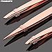 FAMILIFE 3-Piece Best 100% Stainless Steel Tweezers Set with Gift Box Travel Leather Case L08