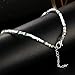 DIANE LO'REN Beach Boho Ankle Bracelet- White Mini Beads Blue Stone Pearl Charm Glass Bead And Starfish Anklets For Women
