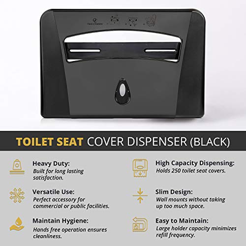 Toilet Seat Cover Dispenser by Oasis Creations Wall Mount Heavy Duty Commercial or