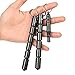 amathings 2 pieces ! (double pack) Kubotan/force amplifier with a very loud SOS signal whistle in Black with grooved grip and key chain also usable as an emergency hammer, 100% legal, by
