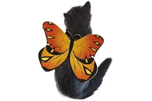 PUOYIS Cat Dog Butterfly Costume Wings for Halloween Party Decoration, Halloween Dog Cat Costume, Puppy Cat Dress Up Accessories