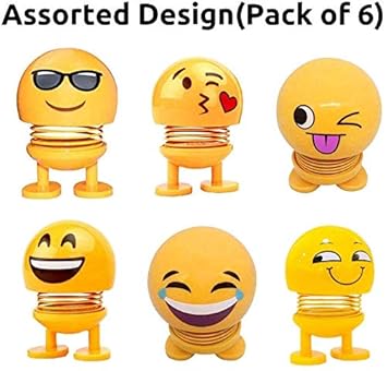 MR Kids Toys by New Pack of 6 Emoji/Smiley Spring Doll