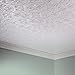 FASÄDE Traditional Style/Pattern 2 Decorative Vinyl Glue Up Ceiling Panel in Gloss White (One 2ft x 4ft Panel)