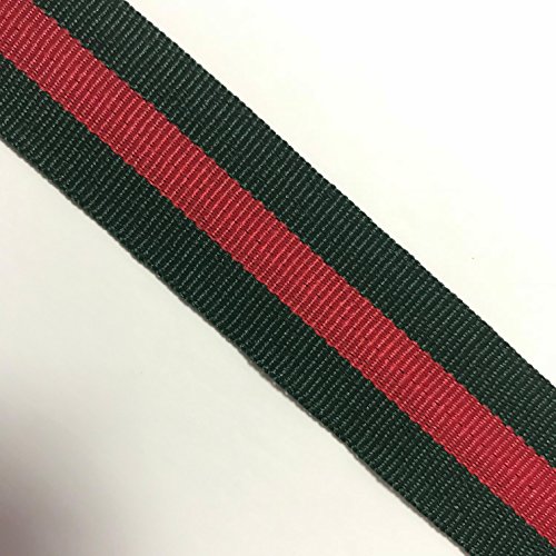 1 QIANF+Green+Striped+Grosgrain+Ribbon