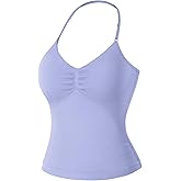 VOYJOY Impact Longline Strappy Top Workout Tank Tops for Women Impact Gym Sports Bra Camis