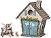 Joykick Fairy Garden House Kit - Hand Painted with Opening Doors and Miniature Fairy Figurine with Accessories - Indoor Outdoor Set of 4 pcs for Home or Lawn Decor