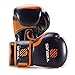 Sanabul Essential Gel Boxing Gloves | Kickboxing Gloves for Men & Women | Boxing Training & Sparring Gloves Muay Thai and Heavy Bag Training Black/Orange 12 oz