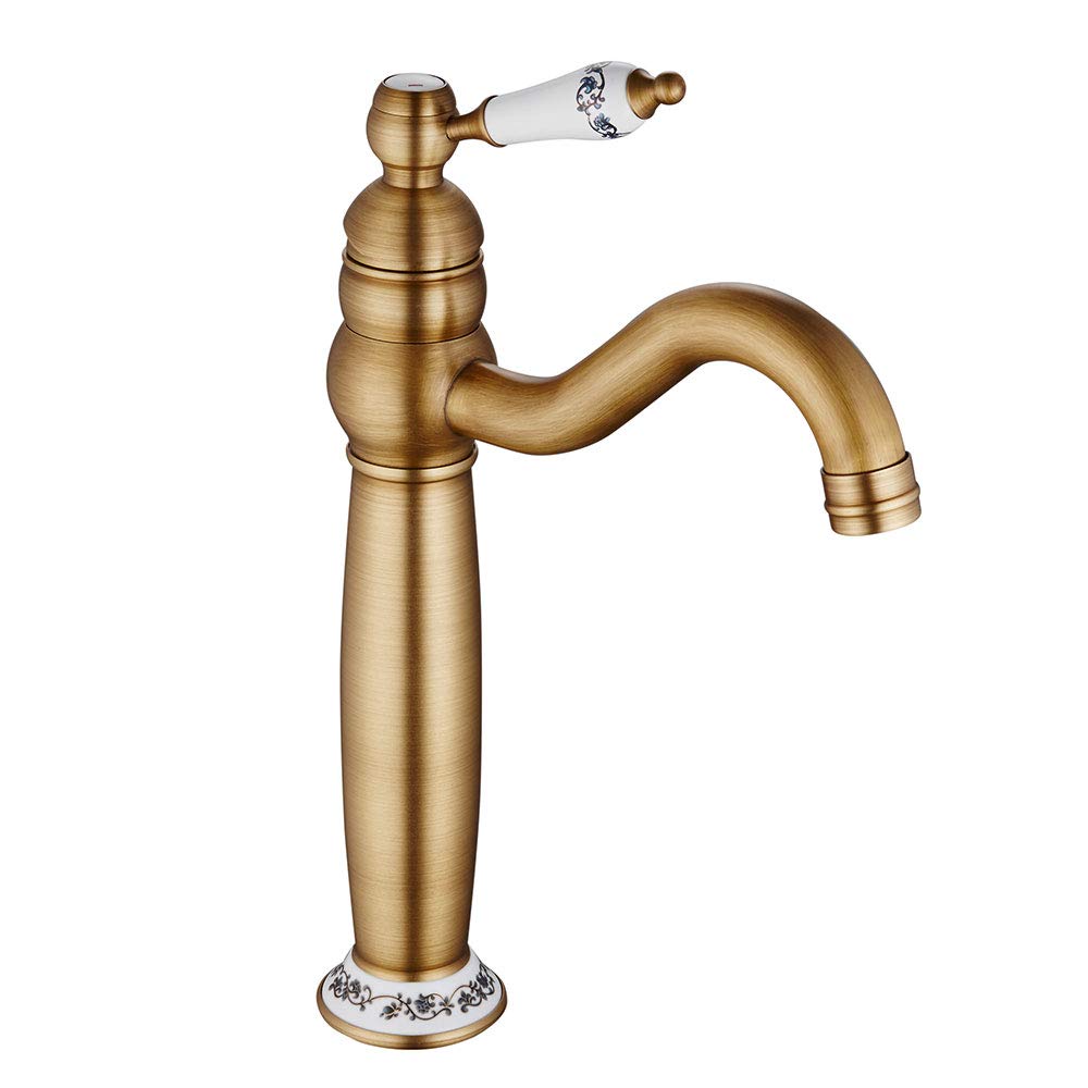 Grifo-de-Lavabo-de-Alto-de-Bronce-para-Bano-de-LatonGrifo-de-Bano-Monomando-Vintage-Ceramica-Floral-una-Sola-Manija