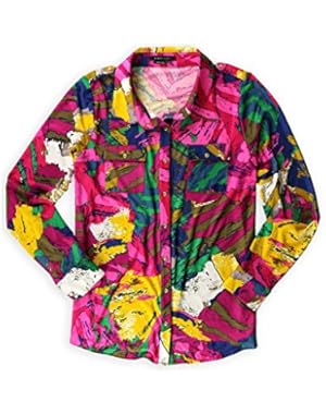 Bcbg Womens Explosion Button Down Blouse