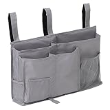 Bedside Organizer Caddy Hanging Storage Bag Holder 8 Pockets Bed Rails Dorm Rooms Bunk Beds Apartments Bathrooms Gray