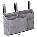 TOPWOOZU Bedside Organizer Caddy Hanging Storage Bag Holder 8 Pockets Bed Rails Dorm Rooms Bunk Beds Apartments Bathrooms Gray