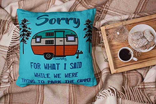 EMMTEEY Christmas Home Decor Throw Pillowcase for Sofa Cushion Cover,Christmas What i Said Parking rv Decorative Square Accent Zippered and Double Sided Printing Pillow Case Covers 18X18Inch,Set of 2
