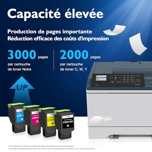 Meagiis C310 C315 Toner Cartridge Compatible with Xerox C310 C315 Toner 006R04356 006R04357 006R04358 006R04359 for Xerox C310 C310DNI C310DNIM C315 C315 DNI (1 Black, 1 Cyan, 1 Yellow, 1 Magenta)