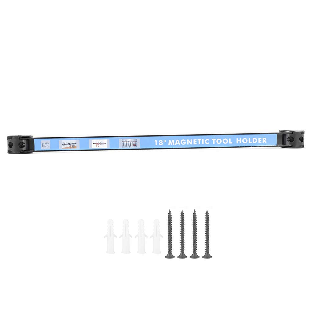 EVGATSAUTO Tool Storage Rack Magnetic Tool Holder Organizer Shelves Connecting Strip for Garage Workshop Garage Rack Socket Storage Strip (18")