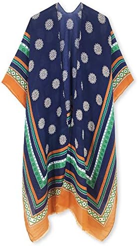 Breezy Lane Women's Beach Coverup Swimsuit Kimono Cardigan with Floral Print