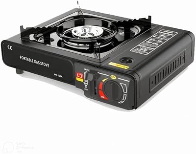 Cocina Portátil de Gas Butano, Hornillo de Gas Portátil, Estufa Camping con Maletín, Cocina 2 en 1, Disponible Uso Butano, Sistema de Bloqueo de Cartucho, Control de Llama