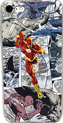 ECHC TPU Flexible Comic Book Superhero Case Compatible for iPhone (Flash, 6 Plus)