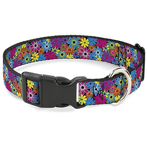 Buckle-Down Plastic Clip Collar - Flower Blossom - 1" Wide - Fits 9-15" Neck -…