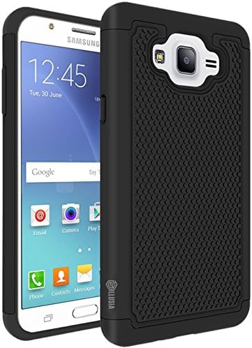 Galaxy J7 Case, ILLUSIA [Drop Protection] Protective Case [Shock Proof] - Hybrid Dual Layer Rubber Plastic Impact Defender Rugged Slim Hard Case Cover Shell for Samsung Galaxy J7 (2016) (rugged Black)