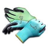 Yardbiz Gardening Gloves ★ 4 Pair Womens Medium ★ Machine Washable Premium Protective Gloves 4 Lawn Tools in Garden ★ Safety Work Gloves ★ Breathable with Waterproof Palm
