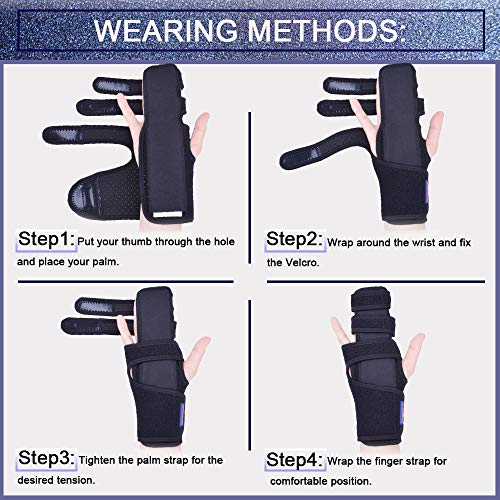 Trigger Finger Splint for Two or Three Finger Immobilizer - Post Operative Care Support for Broken Joints, Sprains, Contractures, Arthritis, Tendonitis and Pain Relief (Left, L/XL)
