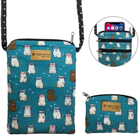 Tainada Triple Zip Roomy Crossbody Phone Travel Wallet Pouch Bag For Women + Coin Purse Set