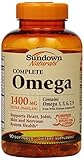 sundown Naturals Complete Omega Dietary Supplement Softgels, 1400mg, 90 count - Buy Packs and SAVE (Pack of 2)
