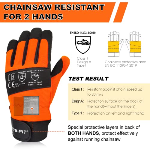 Chainsaw Gloves Saw Protection on Both Hands Back photo 9