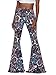 Govc Women Casual Print Stretchy Bell Bottom Flare Palazzo Skinny Pants High Waist Trousers