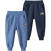 GFQLONG Toddler Boys 3 Pack Cotton Active Jogger Pants,Kids Cartoon Sweatpants Casual Lounging Bottoms