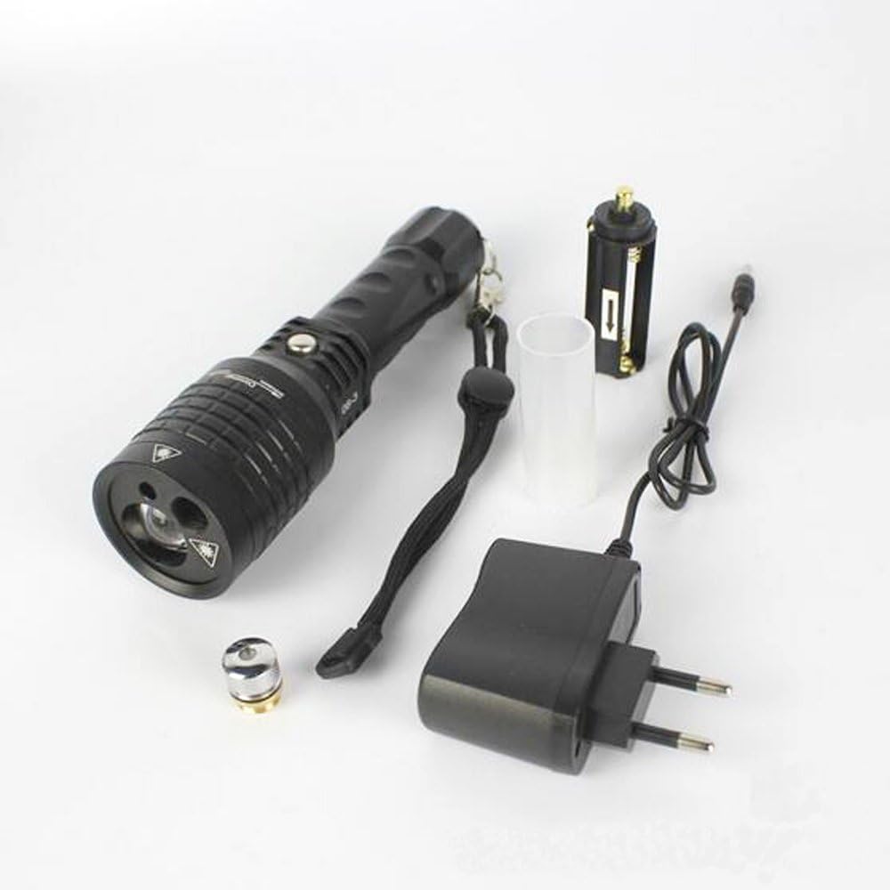 08-3 800lm Cool White Light+ 50mW Red Laser Light +Green Laser Sky Star II LED Flashlight (1x18650/3xAAA)