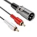 BATIGE Dual 2 RCA Male Plug to XLR Male Adapter Spiltter Patch Cable Cord Audio Cable - 6 inch
