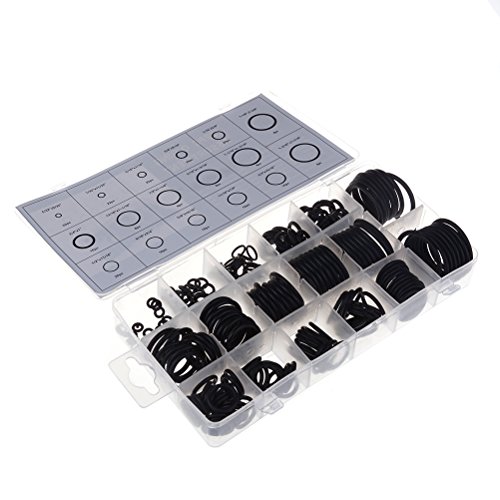Eshylala 222 Pieces O-Ring Kit Rubber Washer Seals 17 Different Sizes Rubber O-Ring Sealing Gasket Grommet Assortment Set for Automotive, Plumbing, and PC hardware/Piano repair etc