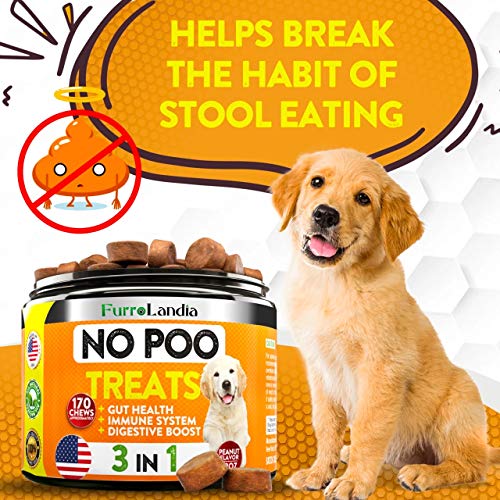 FurroLandia No Poo Treats Coprophagia Stool Eating Deterrent for Dogs