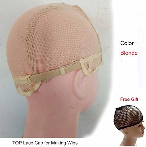 Blonde Color Lace Wig Caps For Making Wigs Hot Dome Cap For Wig Hair Net Hair Weaving Stretch Adjustable Wig Cap (1 Pcs Clr: Blonde)