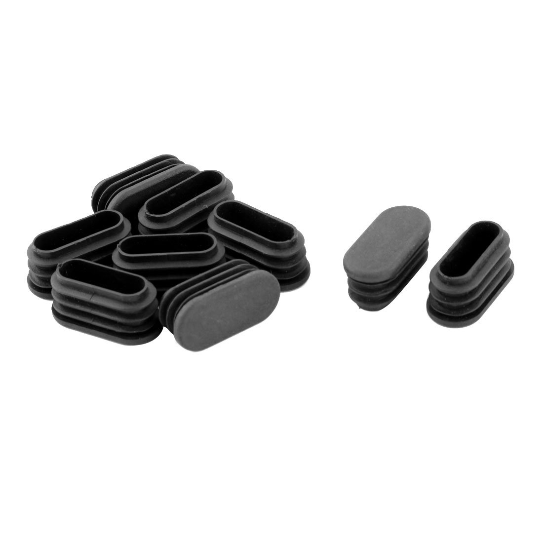 sourcingmap Plastic Tube Inserts Oval Chair Table Leg Feet Cover Pipe End Cap 31x14mm 9pcs