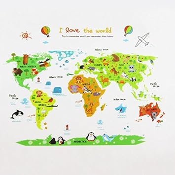 Aloiness Mapa Del Mundo De La Historieta Animales Terrestres Y