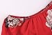 YOBECHO Women Summer Off Shoulder Strapless Floral Print Pleated Dresses (L, Red)
